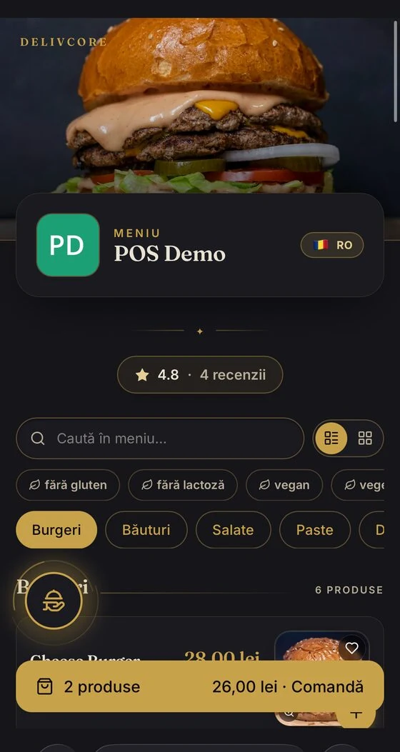 QR menu, hero